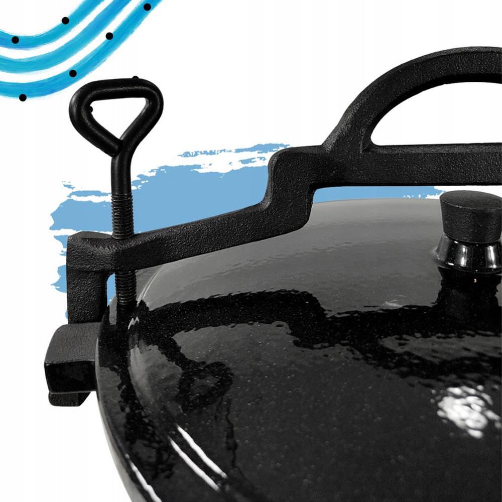Cast Iron Cauldron 8 L Marble Enamel With Lid