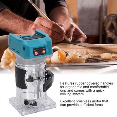 For Makita Brushless Electric Trimmer 6-speed Cordless Woodworking Engraving Slotting Milling Router Wood Trimming Machine Drill