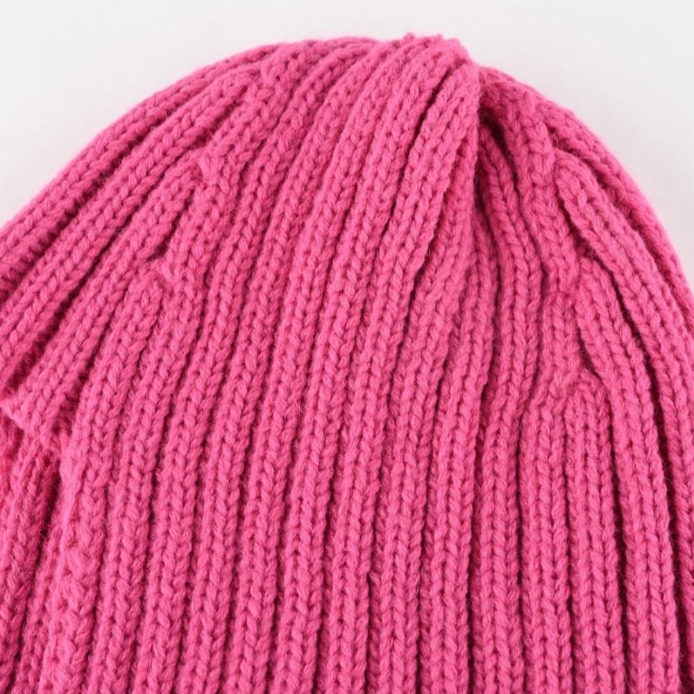 New Ear Protection Winter Beanie Hat Warm Breathable Knit Hat Solid Color Overhead Cap Autumn Winter
