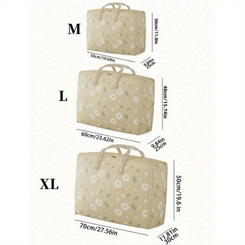 1 Stück Faltbare Aufbewahrungstaschen für Kleidung, Muster frische Gänseblümchen, Reiseorganizer, Vakuum-Kompressions-Packwürfel, Leichter Wäschesack