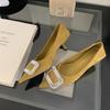 Pointed Head Shallow Mouth Single Shoes Women's Suede Millennials Light Luxury Rhinestone Temperament High Heels Stiletto
