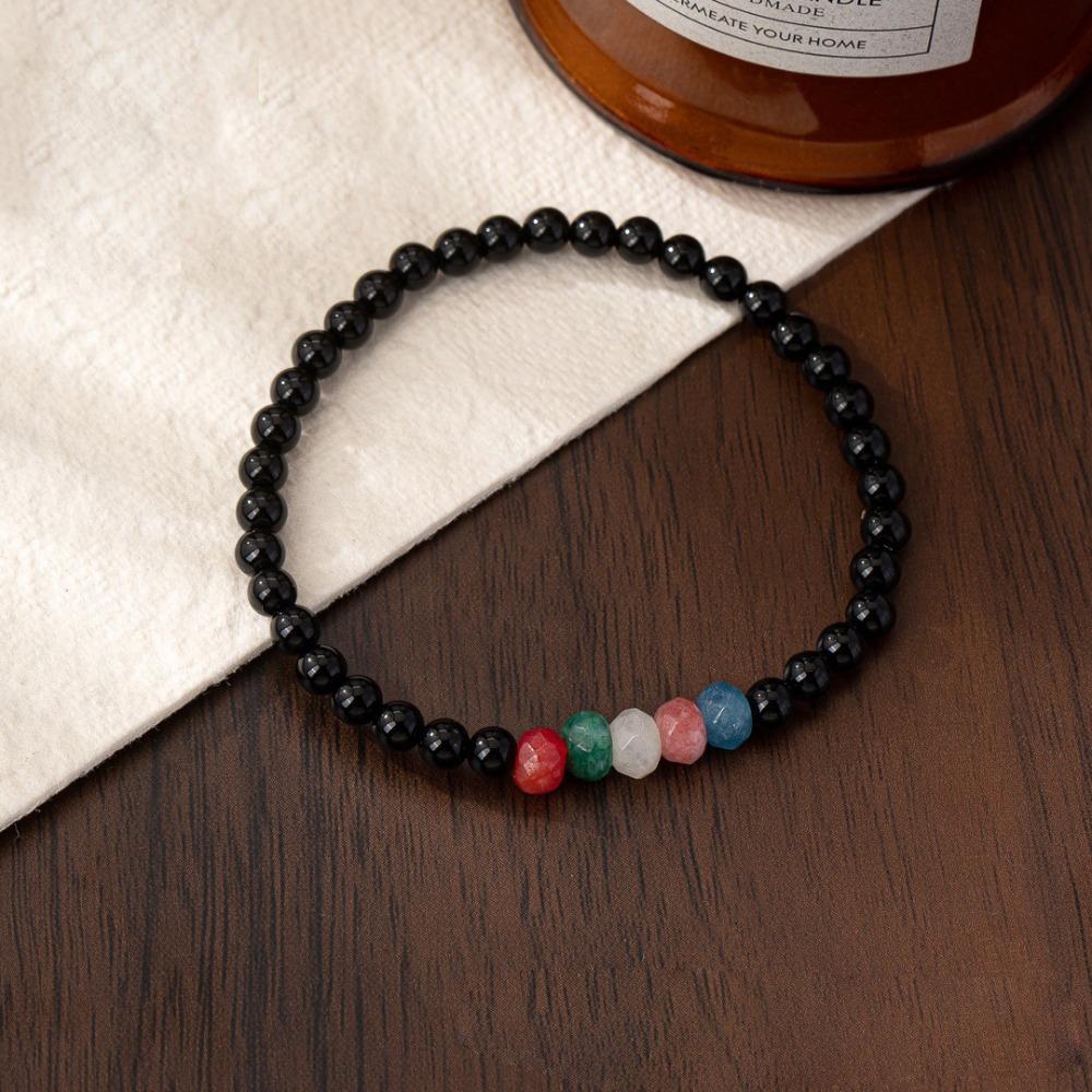 

Popular Black Agate Bracelets Round Bead Jewelry Accessories Couple Bracelets for Men and Women 4mm