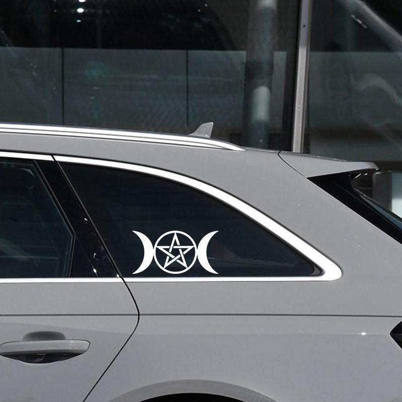 20x10 cm Car Stickers Vinyl Decal Triple Moon Goddess Wicca Pentacle Motorcycle Decorative Accessories