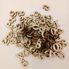 100 Pcs Mixed Wood Alphabet Letters Numbers Button DIY Craft Sewing Scrapbooking