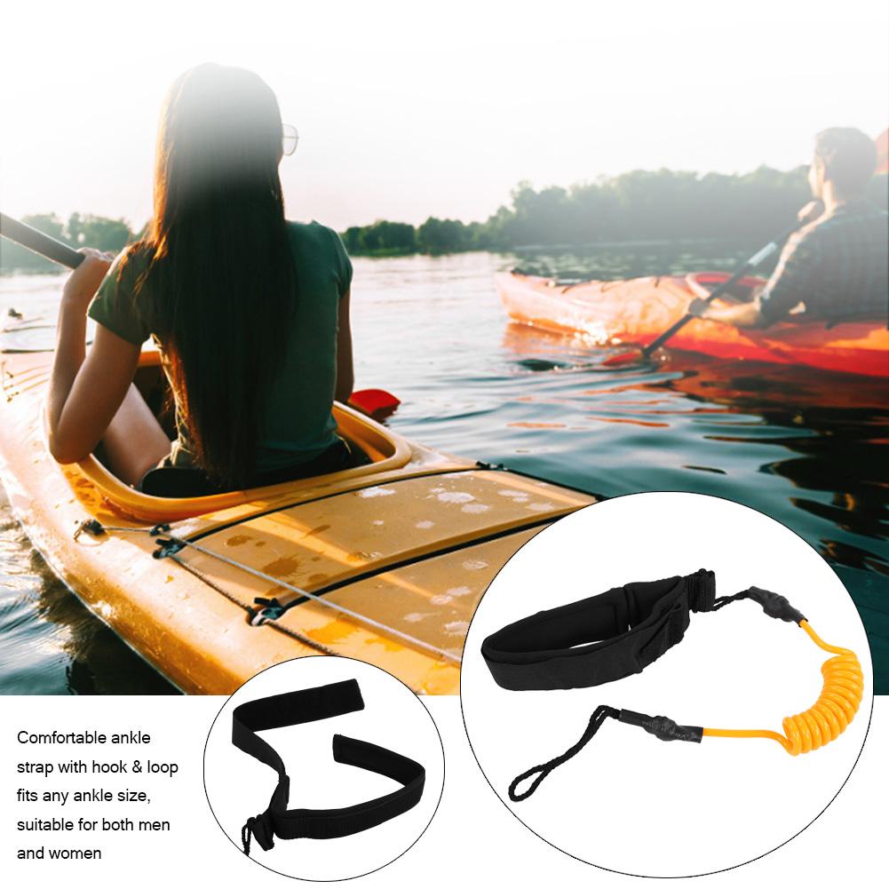 Stand Up Paddle Board Coiled Spring Leg Foot Rope Surfing Leash for Surfboard (Yellow)