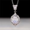 Gorgeous Cubic Zirconia Pendant Necklace White/Green/Red CZ Luxury Wedding Engagement Party Ladies Fashion Jewelry Gift