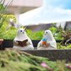 2pcs Cute Sitting Figure Cartoon Ghost Sculpture Garden Decor Reading Ghost Statue  Cabinet