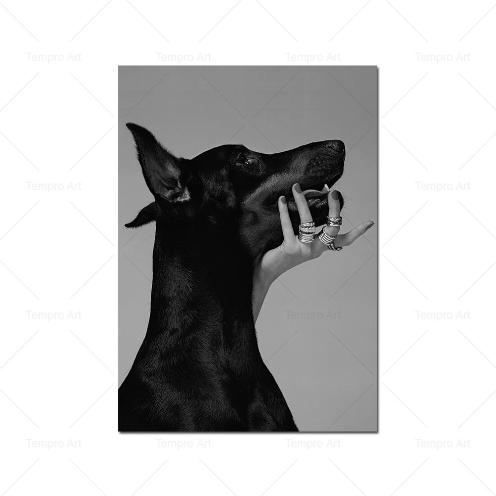 Fashion Star Dog Leopard Magazine Poster Black White Nordic Wall Art Pictures Canvas Painting Prints Living Room Home Decoration