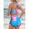 Sporty Bikini 2025 Women High Waist Swimsuit Floral Printed Swimwear Female Bathers Bathing Swimming Swim Suit Beachwear
