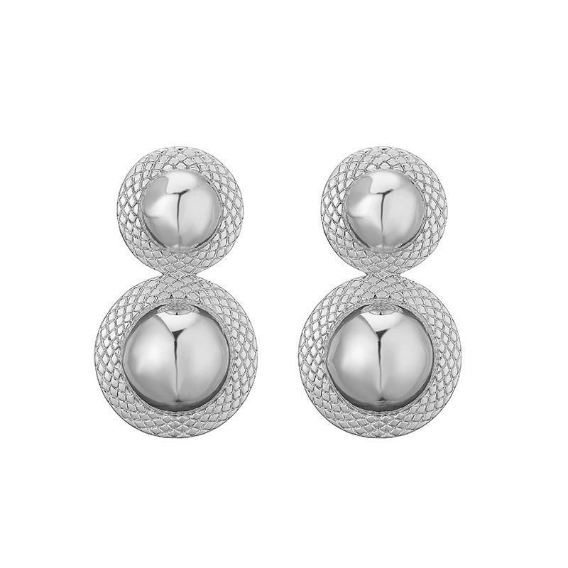 

HECHENG, Luxury Design Double Sided Stud Earrings Balls Fashion American European Women Earrings Zircon Dropshipping
