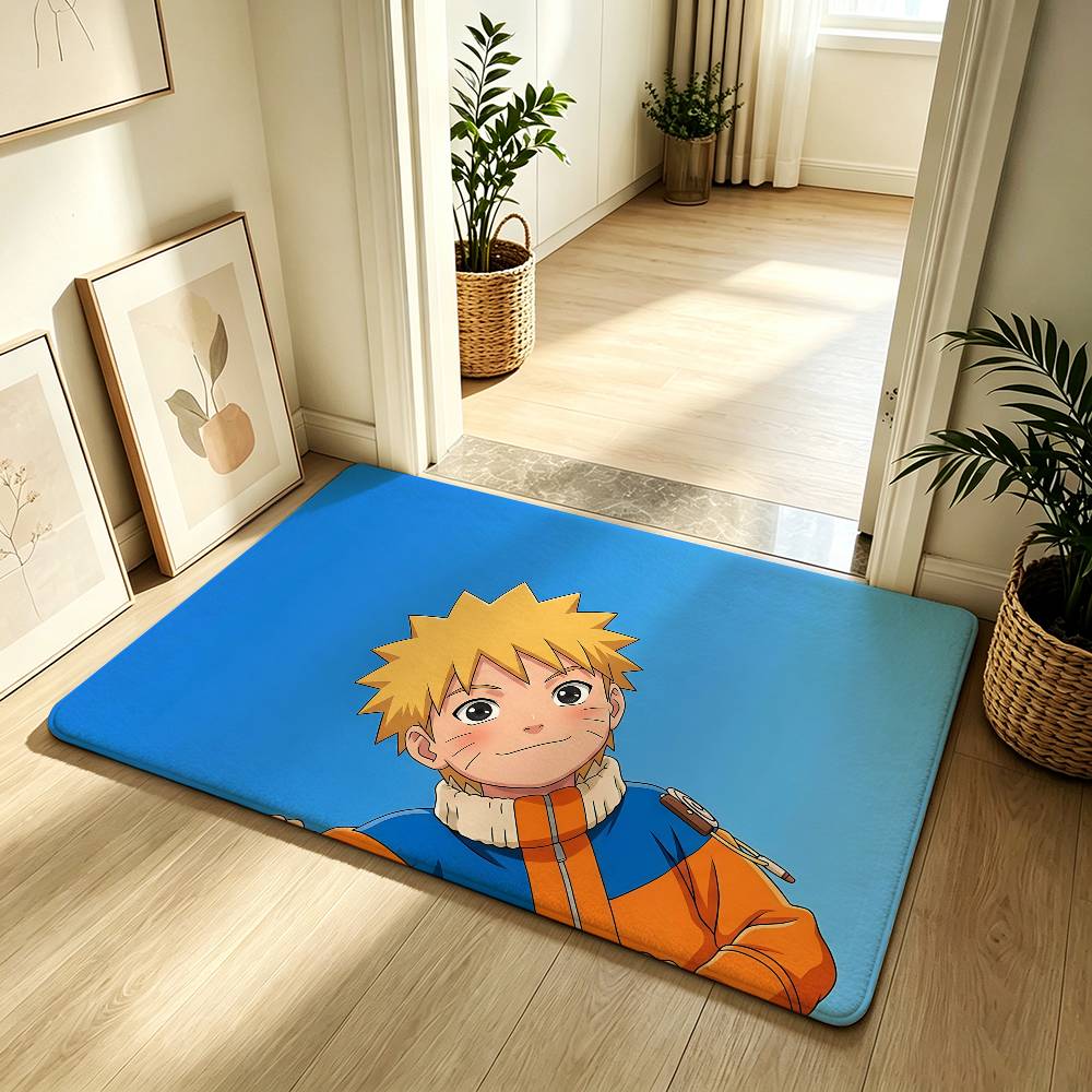 Anime N-Naruto Cool Carpet Bathroom Anti-slip Mat Door Mat Home Decoration Mat Entrance Door Mat Scratch-resistant Door Mat