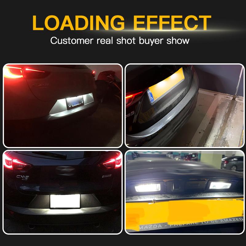 2PCS LED Number Plate Lamp For Mazda CX-3 2016-up 3 Axela BM/BN 2013-2018 3 (Gen3) 2014-2018 White License Plate Light Assembly