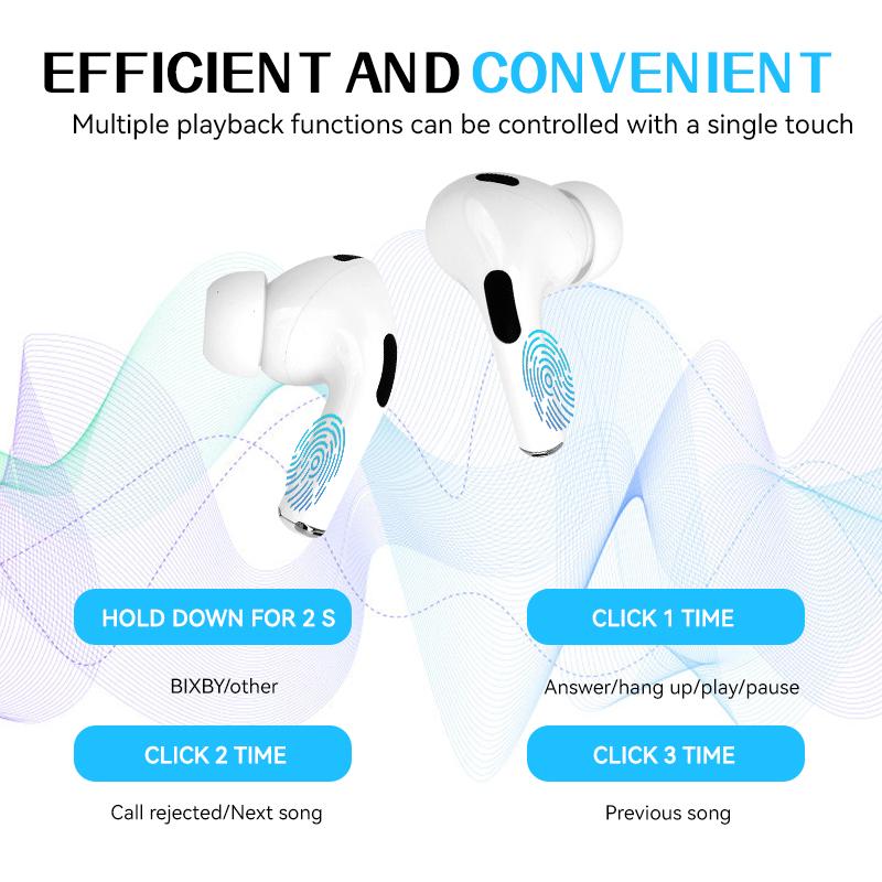 Bluetooth Headphones Touch Screen ANC Noise Cancelling Wireless Earbuds