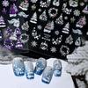 1Pcs Christmas Embossed Nails Art Stickers Dreamy Castle Christmas Tree Snowflake Self-Adhesive Manicure Decals Nail Decoration