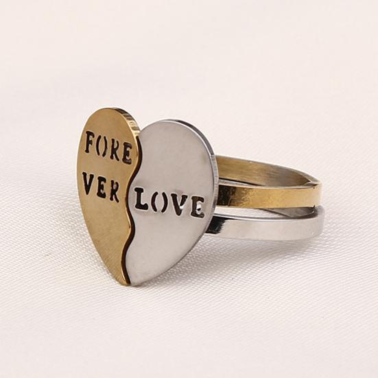 

2Pcs/Set Ring Exquisite Stackable Heart Decor Couple Ring for Daily Life