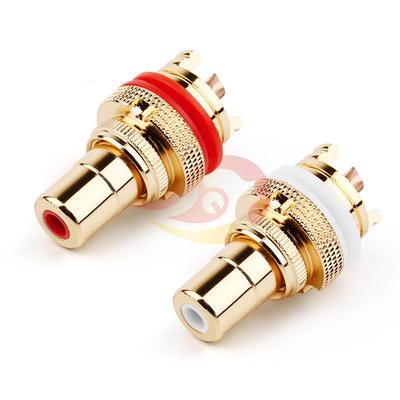 Gold-Plated RCA Female Socket with Copper Plug and Board Mount