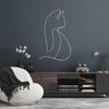 Metal Line Cat Silhouette Wall Art - Modern Minimalist Iron Decor