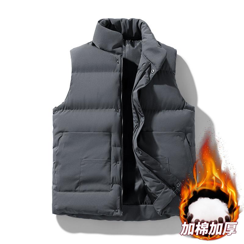 2026 Winter Fashion Vest Tooling Vest Thermal Vest Thickened Overalls Jacket Feather Cotton Vest