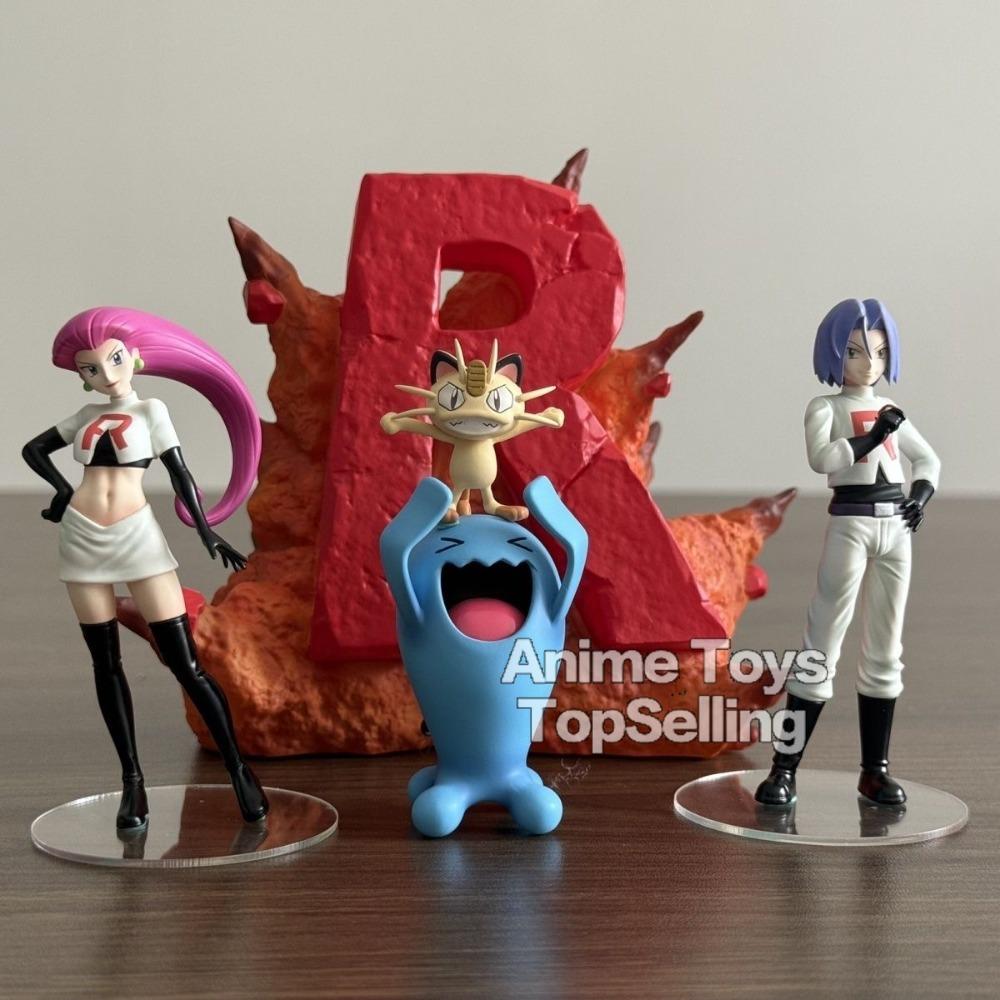 Team Rocket Trio PVC Action Figures 3-11cm Collectible Model Toys Gift