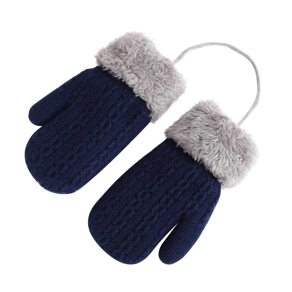 FakeFace Winter Warm Knit Solid for Toddlers Boys and Perfect for and Playing In the Includes Neck Kids' Mittens, Gloves, Double-Layered, Color, (Ages