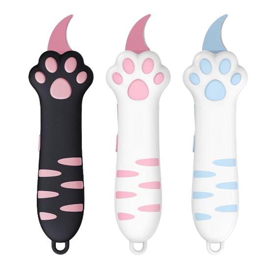 Cat Claw Knife Retractable Cute Cat-Shaped Packing Tape Cutter for Women Portable Unpacking Tool Practical Gift for Cat Lovers And Girls