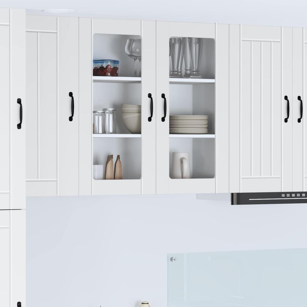 Wall Mounted Glass Cabinet LUCCA White 80 X 31 X 80 Cm Particleboard