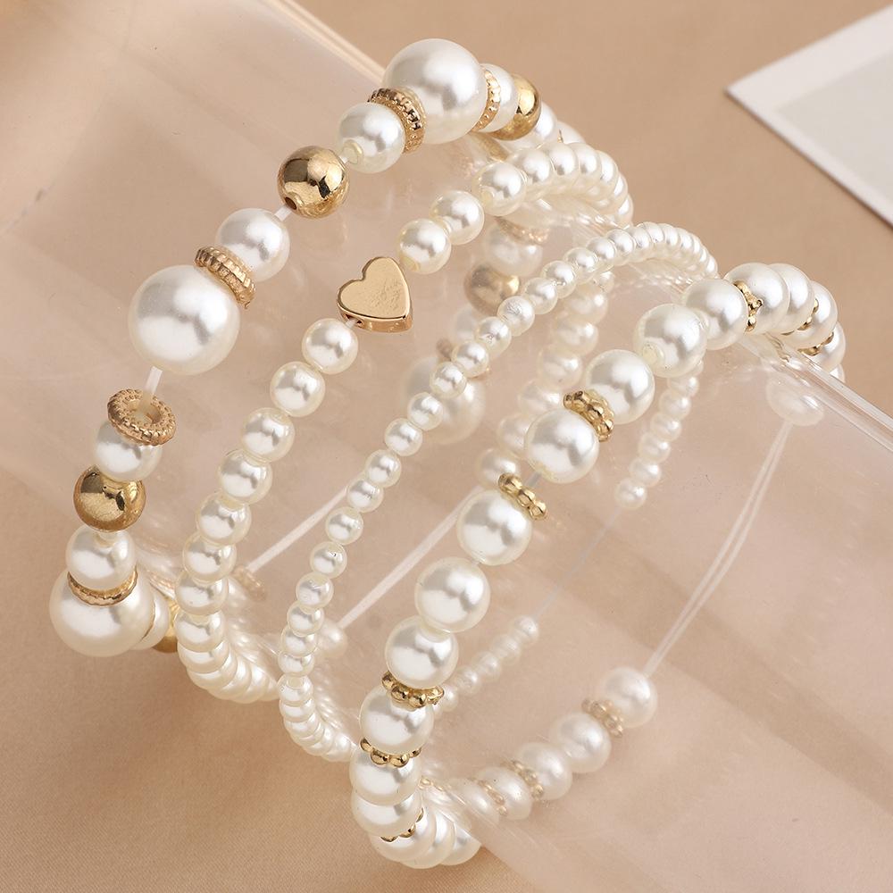 Elegant Pearl Heart Bracelet: Naju BZ1365 European & American Fashion