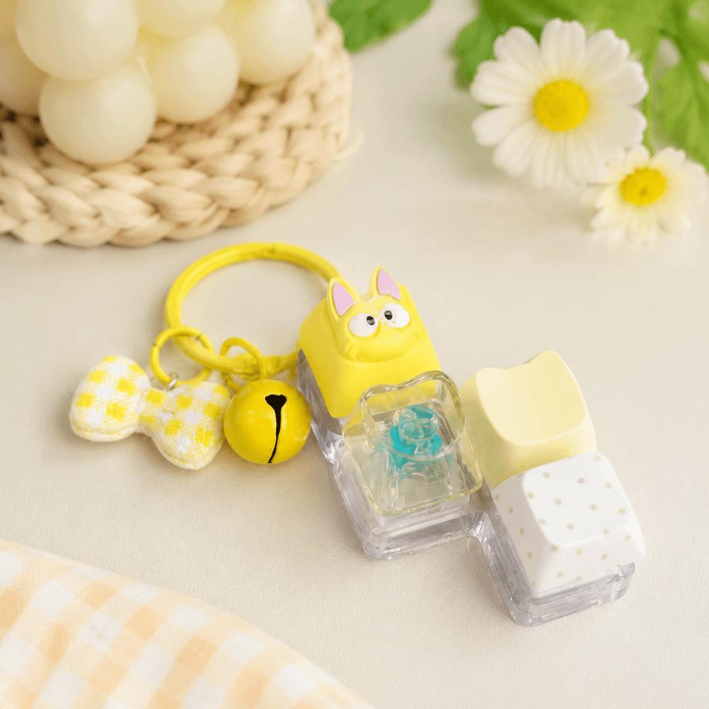 4-Key Mini Keyboard Fidget Toy Creative Keyboard Key Cap Pendant  Backpack Pendant