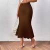Gonna da Donna 2024 Nuova Moda Elegante Lavorata a Maglia Jacquard Elastica Hip Wrap Gonna a Sirena Mezza Gonna Gonna Lunga