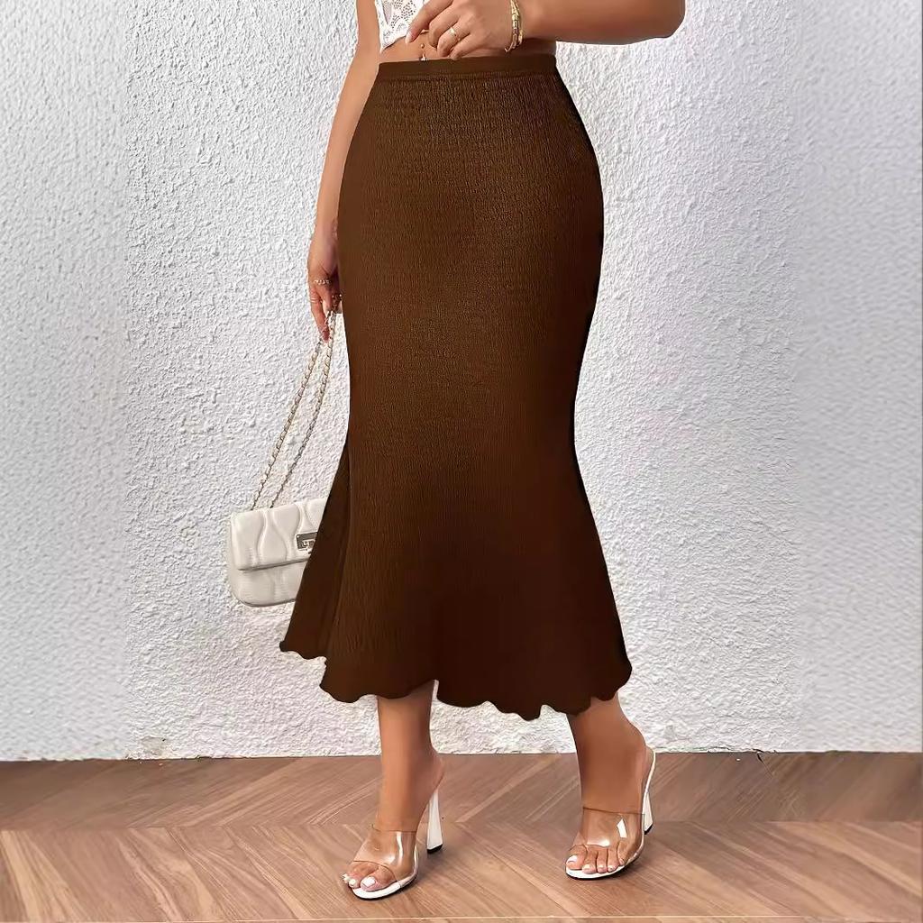 Gonna da Donna 2024 Nuova Moda Elegante Lavorata a Maglia Jacquard Elastica Hip Wrap Gonna a Sirena Mezza Gonna Gonna Lunga