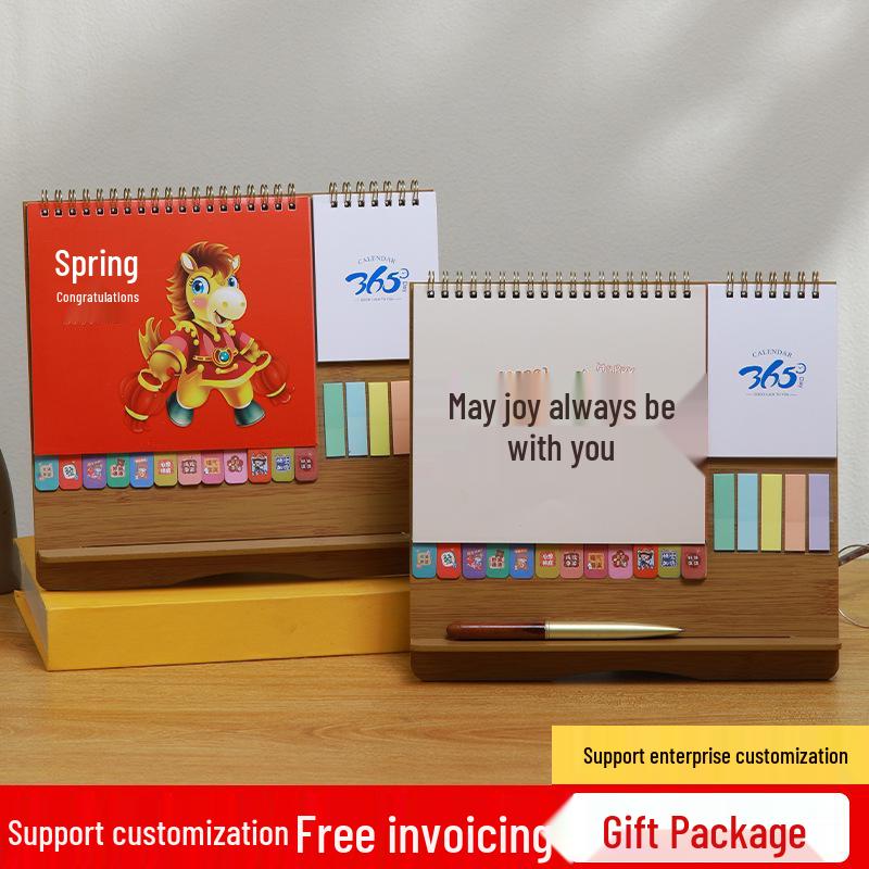 2025 Minimalist Desk Calendar & Memo Notebook - Creative Self-Discipline and Check-In Planner Ornament.