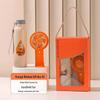 Orange Window Gift Box with Wheat Cup and Handheld Fan