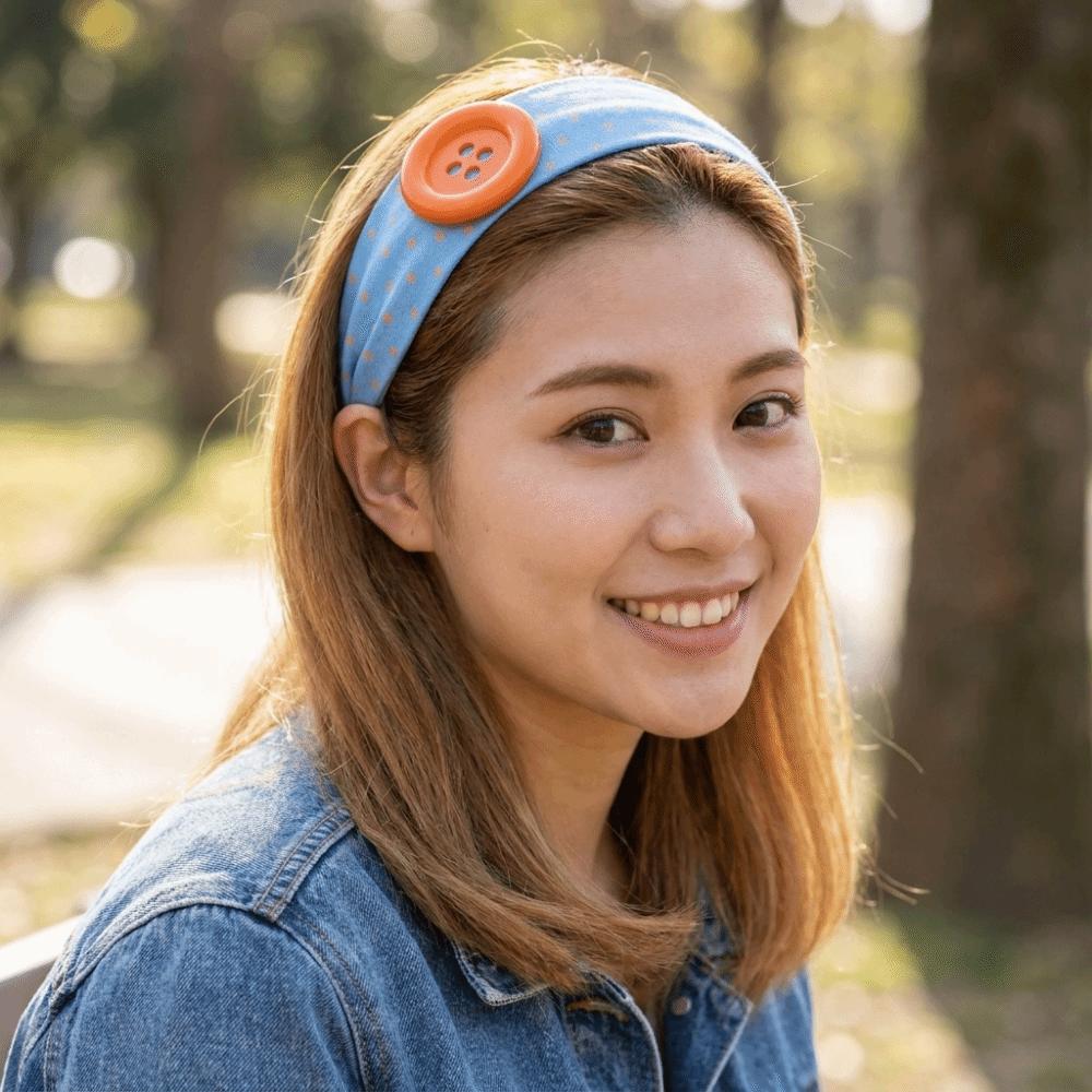 Wide Brim Dopamine Hair Hoop Non Slip Oversized Button Hairband Polka Dot Headband Makeup