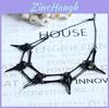 Witchcraft Skeleton Pendant Necklace With Geometric Design For Gothic Fashion