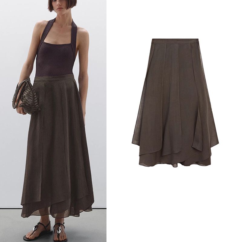 MD Summer New Arrival Women's Wave Style Irregular Design Skirt Drape Long Skirt 5265588