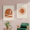 Sol e Lua Decoração Mural Moderno Minimalista Pôster Pintura em Tela e Sala de Estar Arte de Parede Impressões para Decoração Moderna de Casa Sem Moldura