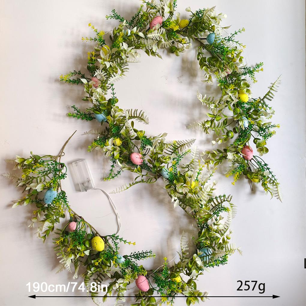 Plastic Multi Functional Easter Garland With Lighting And Durable Foam For Crafting Beautiful Indoor Displays