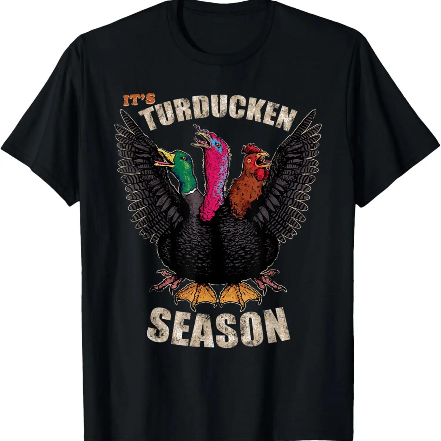 Thanksgiving Day Turkey Turducken Hunt Monster Ugly Sweater T-Shirt S