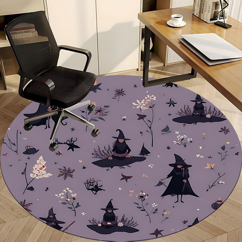 1pc Witchcraft Fantasy Office Round Area Rug, Indoor Mat Suitable For Office, Under Office Chairs Bedroom Living Room Home Decor, Room Deco