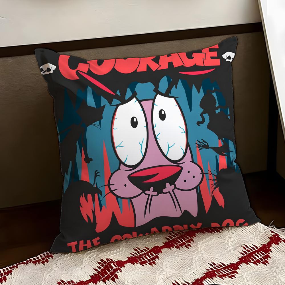 CCourage the CCowardly Dog Cushion Cover Reversible Soft Durable Pillow Cover Home Car MultiScene Use for Daily Comfort