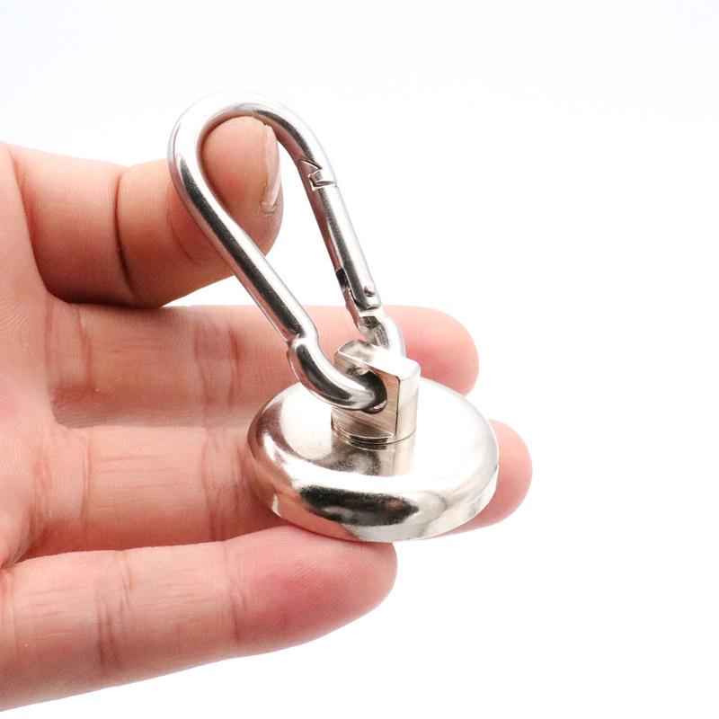 

2 шт. D25 мм магнитные крючки сверхпрочный магнит с поворотным карабином магнитный крючок для подвешивания сумки в помещении/на открытом воздухе кухня 2 Pcs