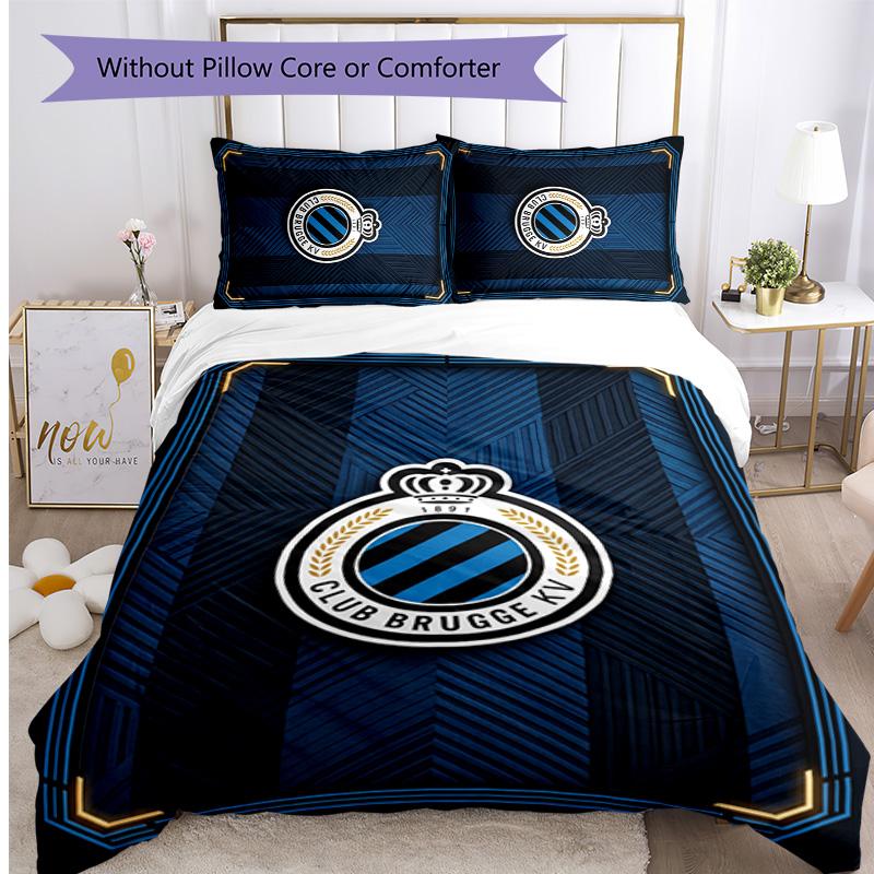 Club Brugge FC Printed 3PCS Bedding Set Breathable Duvet Cover with Pillowcases Decorative Bed Linen for Bedroom Home