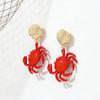 European and American personality crab earrings marine animal series enamel craft earrings summer fashion earrings