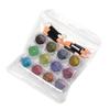 12 Colors Metallic Mirror Nail Powder Iridescent Laser High Glossy with 10 Paint Brush Manicure