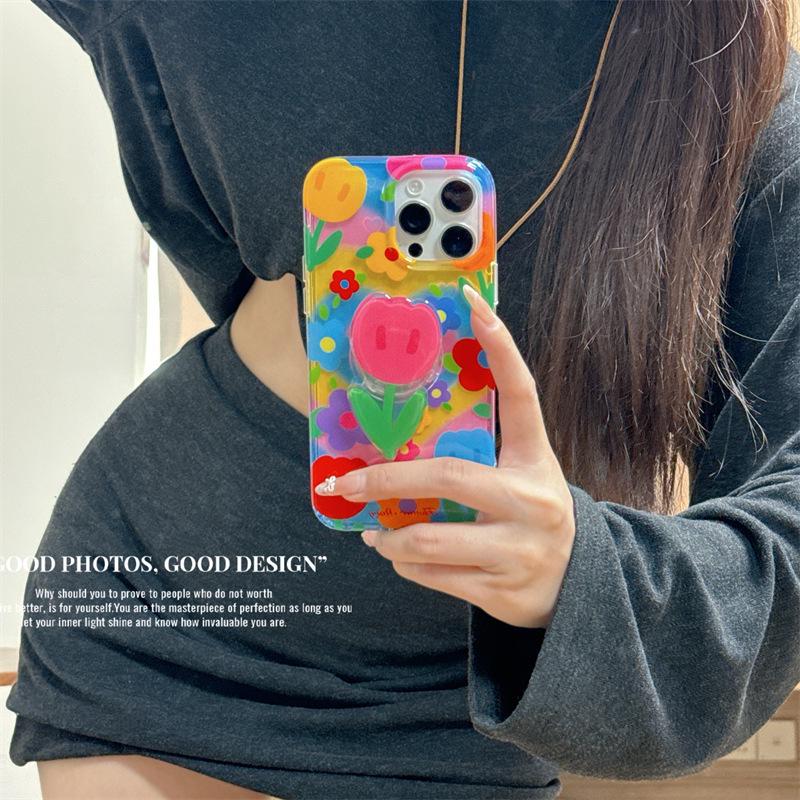 Colorful Tulip Stand for iPhone 14-17 & Apple 15-16 Cases
