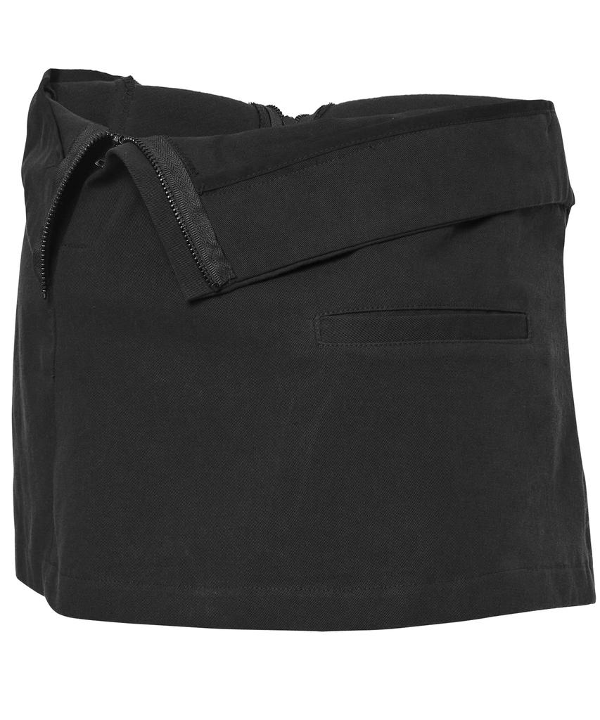 Peulleeoeob Asymmetrical Folded Skirt (Fl-272_Black)