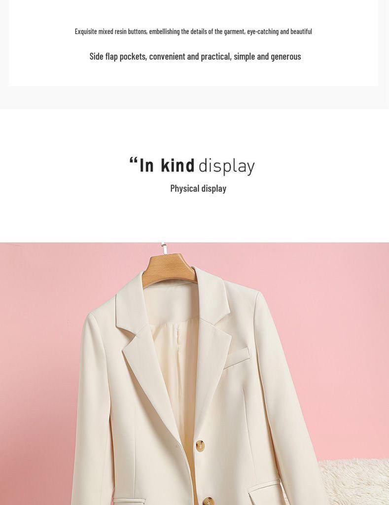 2025 Spring & Autumn Fashion Women's Single-Breasted Versatile Suit Jacket