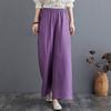 Women Pants Elastic Waistband Adjustable Drawstring Wide Leg Long Pants with Pockets Pure Color Leisure Trousers Summer Travel Work Wear