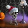 5-inch Christmas Tree Topper Decoration Skull Head With Santa Hat Halloween Tree Topper Skeleton Head Halloween Props