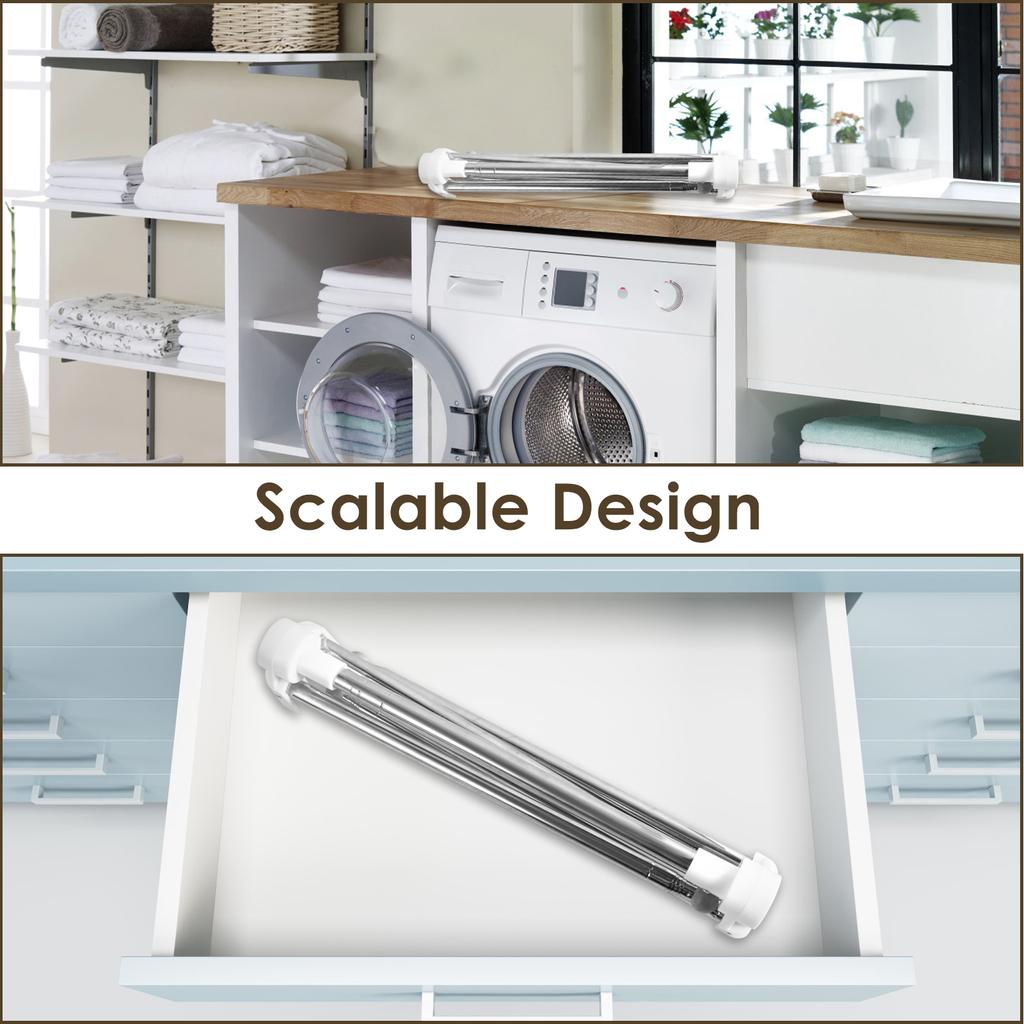 Foldable Clothes Drying Rack Stainless Steel Floor Stand Clothes Hanger Retractable Portable Travel Garment Rack for Outdoor